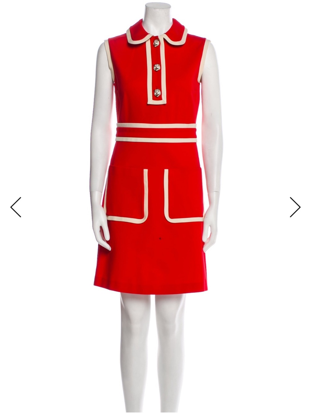 Gucci Contrast-Trim Sleeveless Dress